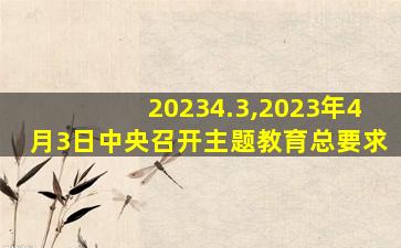20234.3,2023年4月3日中央召开主题教育总要求