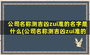公司名称测吉凶zui准的名字是什么(公司名称测吉凶zui准的名字是什么简单大气的公司名称)